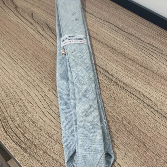 GANT Rugger Blue White Linen Neck Tie - Picture 4 of 9